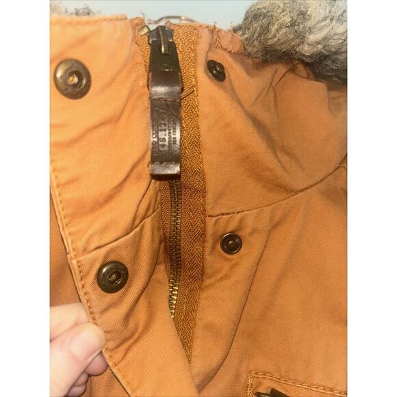 H&M Divided Orange Faux Fur Pile-lined Parka Womens Sz Sm Fisherman Outdoor Gorp - Picture 5 of 7